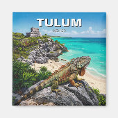 Tulum Mexico Reizen Iguana Magneet (Voorkant)