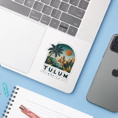 Tulum Mexico Reizen Sticker (Laptop met iPhone)