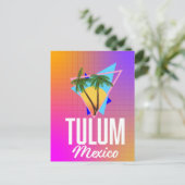 Tulum Mexico Retro reisposter. Briefkaart (Staand voorkant)
