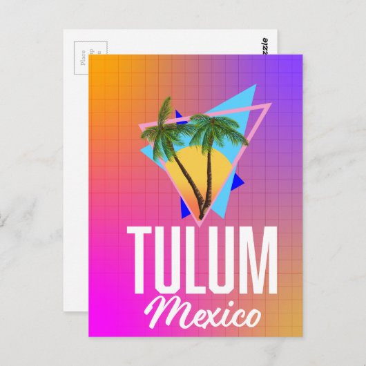 Tulum Mexico Retro reisposter. Briefkaart (Voorkant / Achterkant)