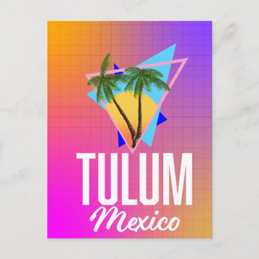 Tulum Mexico Retro reisposter. Briefkaart (Voorkant)