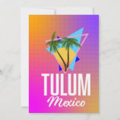 Tulum Mexico Retro reisposter. Kaart (Voorkant)