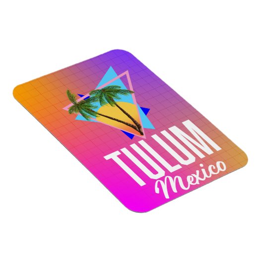 Tulum Mexico Retro reisposter. Magneet (Rechterzijde)