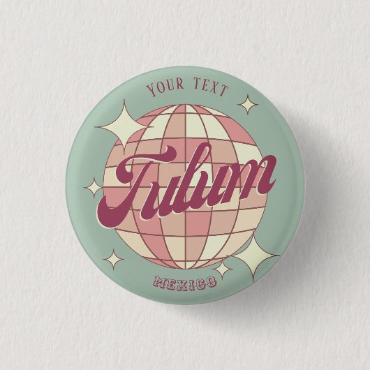Tulum Mexico Retro  souvenirvakantie Ronde Button 3,2 Cm (Voorkant)