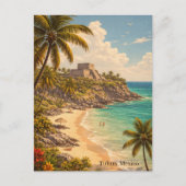 Tulum Mexico Retro Strandbestemming Briefkaart (Voorkant)