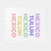 Tulum Mexico Retro Trypografie Magneet Fleece Deken (Voorkant (Horizontaal))