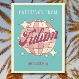 Tulum Mexico Retro Vintage Feest Ansichtkaart Briefkaart