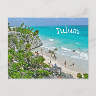 TULUM (Mexico) RUÏNES BOVEN STRAND EN CARIBISCH GE Briefkaart