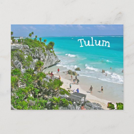 TULUM (Mexico) RUÏNES BOVEN STRAND EN CARIBISCH GE Briefkaart (Voorkant)