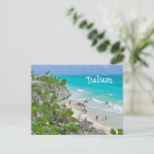 TULUM (Mexico) RUÏNES BOVEN STRAND EN CARIBISCH GE Briefkaart (Staand voorkant)