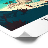 Tulum Mexico Travel Art Vintage Illustratie Poster (Hoek)