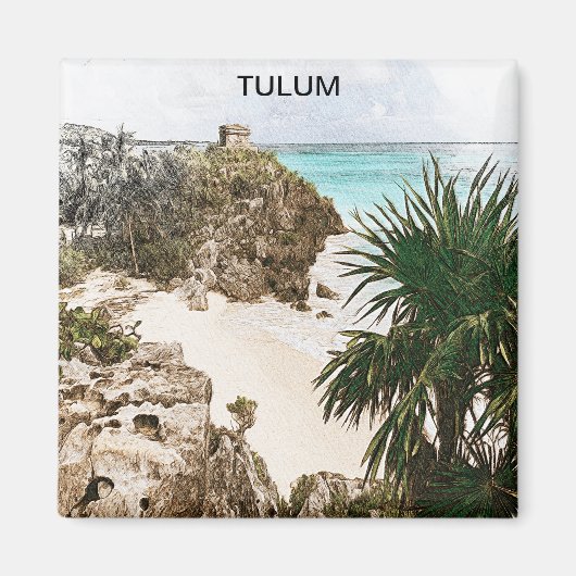 Tulum Mexico Tropisch landschap Souvenir Magneet (Voorkant)