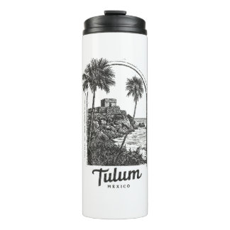 Tulum Mexico Vintage Reisbestemming Mayaanse Ruïne Thermosbeker