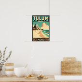 Tulum Mexico Vintage Travel Poster (Keuken)