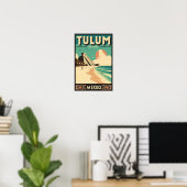 Tulum Mexico Vintage Travel Poster (Thuiskantoor)