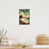 Tulum Mexico Vintage Travel Poster (Keuken)