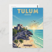 Tulum Mexico Watercolor Briefkaart (Voorkant / Achterkant)