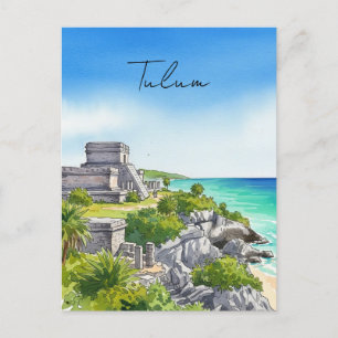Tulum Mexico Waterverf Briefkaart