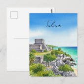 Tulum Mexico Waterverf Briefkaart (Voorkant / Achterkant)