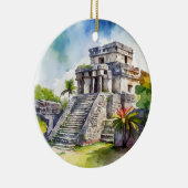 Tulum Mexico Waterverf Keramisch Ornament (Rechts)