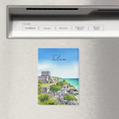 Tulum Mexico Waterverf Magneet (Insitu (Vaatwasser))