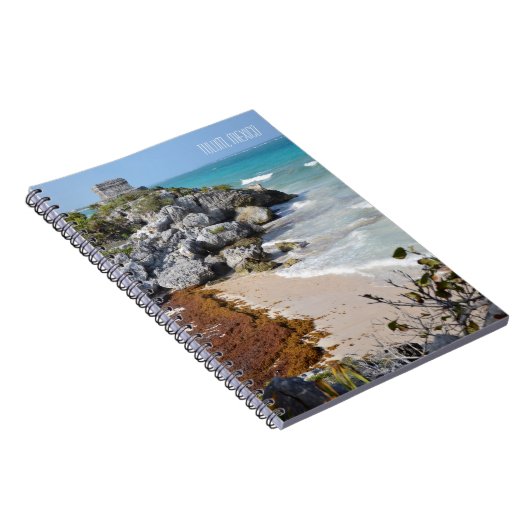 Tulum Ocean Uitzicht in Mexico Travel Souvenir Notitieboek (Rechterzijde)