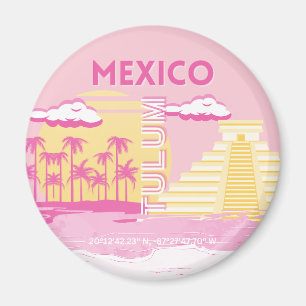 Tulum, Reiskunst, Preppy Art, Roze Magneet