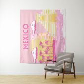 Tulum, Reiskunst, Preppy Art, Roze Wandkleed (In situ)