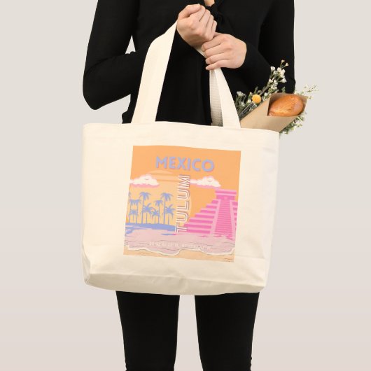 Tulum, Reiskunst, Preppy Grote Tote Bag (Voorkant (product))