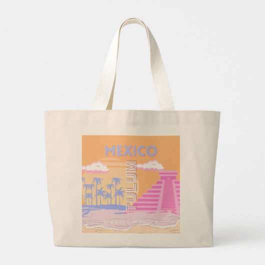 Tulum, Reiskunst, Preppy Grote Tote Bag (Achterkant)