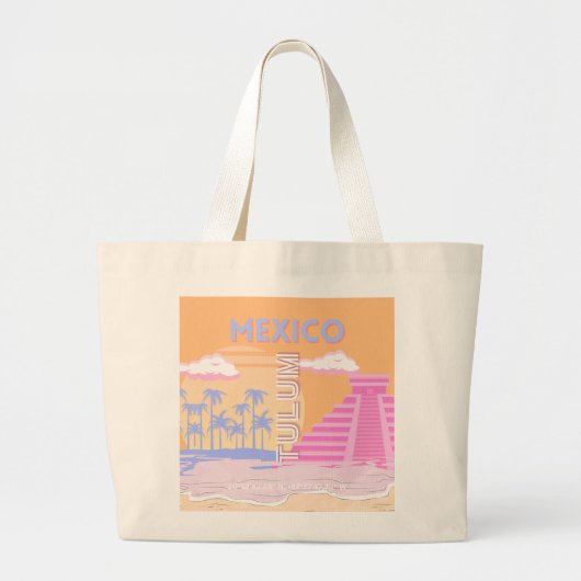 Tulum, Reiskunst, Preppy Grote Tote Bag (Voorkant)
