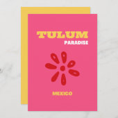 Tulum, Reiskunst, Preppy, Roze Bedankkaart (Voorkant / Achterkant)