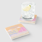 Tulum, Reiskunst, Preppy Stenen Onderzetter (Zijkant)