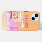 Tulum, Reiskunst, Retro Art, Roze, Sinaasappel Case-Mate iPhone Case (Achterkant (horizontaal))