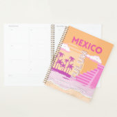 Tulum, Reiskunst, Retro Art, Roze, Sinaasappel Planner (Display)