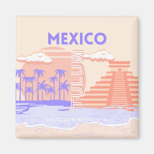Tulum, Reiskunst, Retro Kunst Magneet