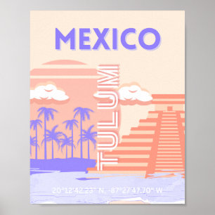 Tulum, Reiskunst, Retro Kunst Poster