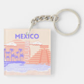 Tulum, Reiskunst, Retro Kunst Sleutelhanger (Achterkant)