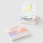 Tulum, Reiskunst, Retro Kunst Stenen Onderzetter (Zijkant)