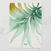 Tulum Watercolor Tropical Gold Palm Destination Kaart (Achterkant)