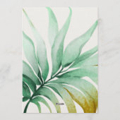 Tulum Watercolor Tropical Gold Palm Destination Kaart (Achterkant)