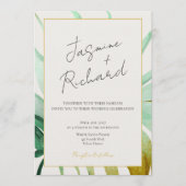 Tulum Watercolor Tropical Gold Palm Destination Kaart (Voorkant)