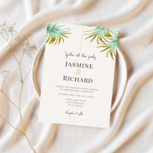 Tulum Watercolor Tropical Gold Palm Destination