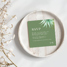 Tulum Watercolor Tropical Gold Palm Destination QR Informatiekaartje