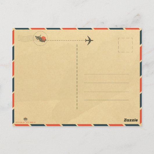 Tulum Yucatán Mexico Beach Waterverf Zonsondergang Briefkaart (Achterkant)