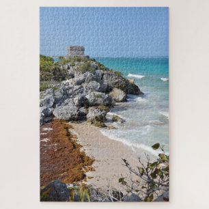Tulum Yucatan Mexico Oude ruïnes Oceaanlandschap Legpuzzel