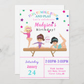 Tumble, Jump & Play Bday Invitation (Voorkant / Achterkant)