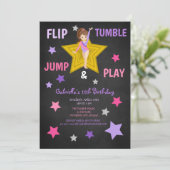 Tumble, Jump & Play Gymnastics Birthday Kaart (Staand voorkant)
