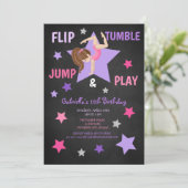 Tumble, Jump & Play Gymnastics Birthday Kaart (Staand voorkant)