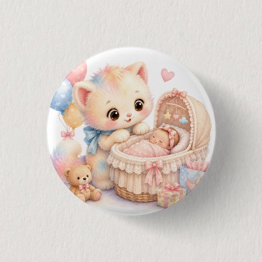 Tumble Watercolor Knop Ronde Button 3,2 Cm (Voorkant)